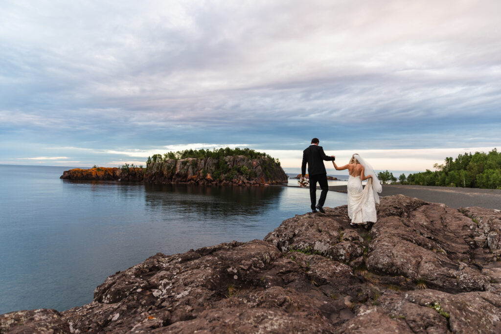 black beach elopement in Minnesota