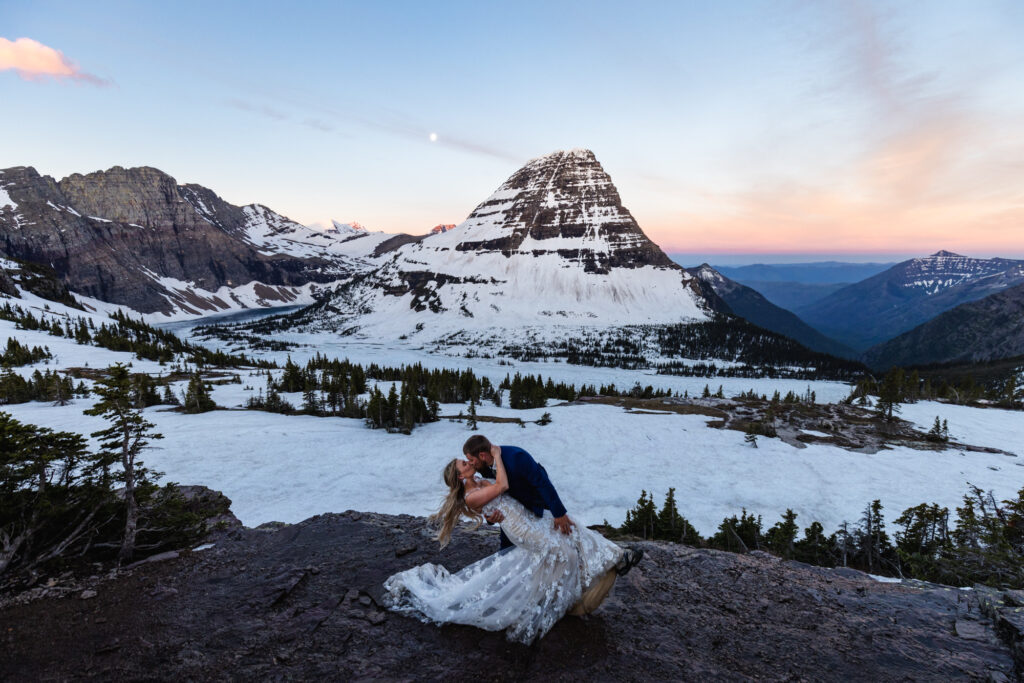 Sunrise elopement at Hidden Lake in Glacier National Park