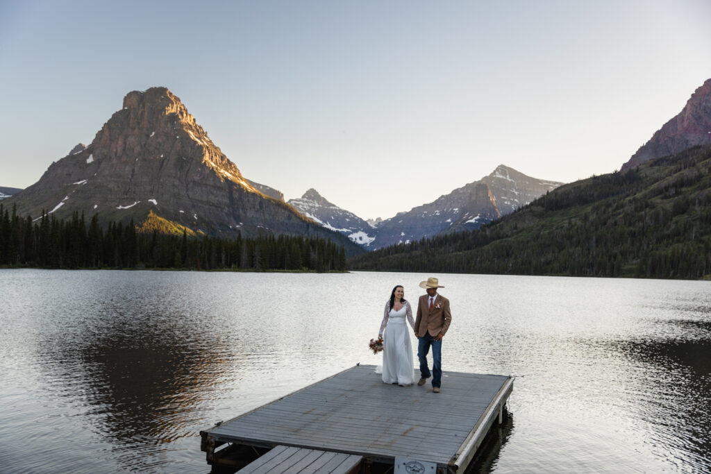 Two Medicine Lake elopement in Glacier National Park