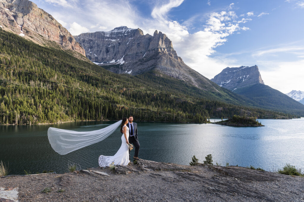 Sun Point elopement in Glacier National Park