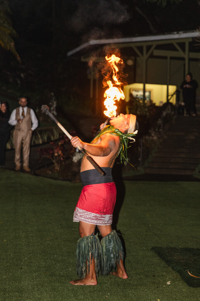 Fire dance at Kualoa Ranch